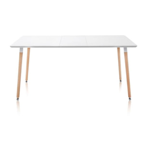 Mesa de comedor extensible Nordika Blanco - Madera de haya