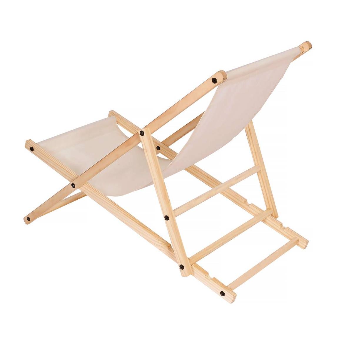Chaise Longue Pliante En Bois - Lot De 2 Transates De Plage Chaise - Chilienne Pliante