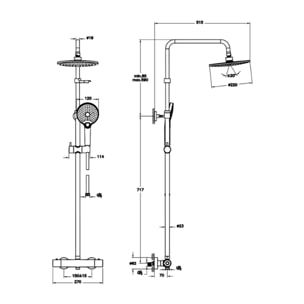 Colonne de douche thermostatique VITRA Aquaheat Joy 220