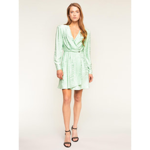 Motivi - Vestido de portafolio en raso jacquard - Green Water