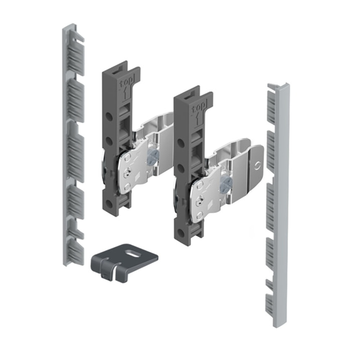 AvanTech YOU Kit de raccords pour la façade intérieure à recouper - Hauteur 139 mm - Argent - HETTICH - 9257612