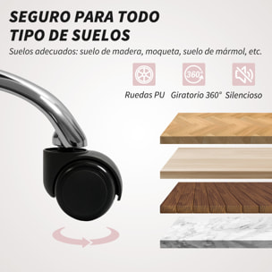 Silla de Oficina Silla de Escritorio Giratoria con Altura Ajustable Reposabrazos Respaldo Curvado Función de Basculante Blanco