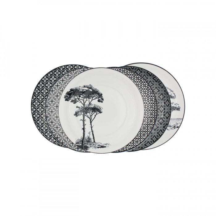 Lot de 6 petites assiettes, VILLA LES PINS