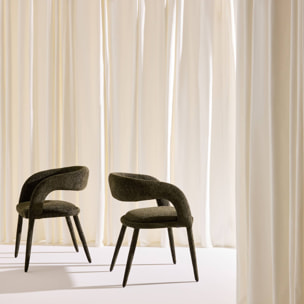Fauteuil contemporain tissu (lot de 2) ALESSIA