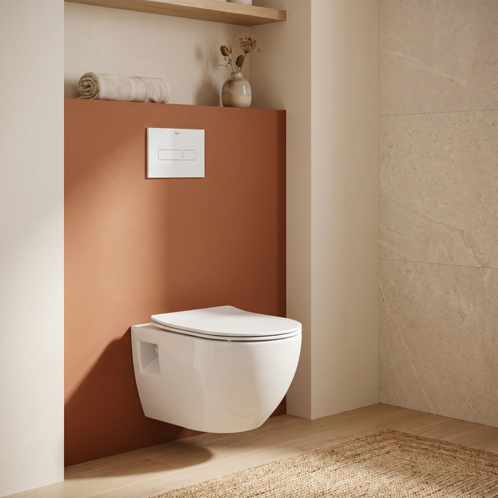 Project WC suspendu sans bride avec abatant softclose, blanc (SATWCPRO010RREXP)