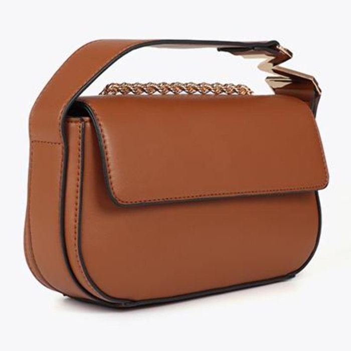 Elegante tracolla con patta, realizzata in materiale effetto pelle