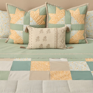 Sábana algodón flores Fopati color verde 100% Algodón