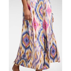 Elena Mirò - Pantaloni stampati in viscosa - Viola