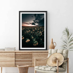 Affiche fleurs wake up sunflowers! Affiche sous cadre noir