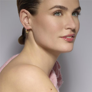 Pendientes acabado oro amarillo de 18k y Circonita Multicolor