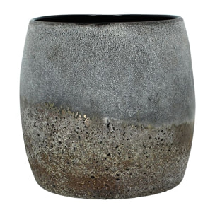 POT EN VERRE GRIS ET TAUPE  18X16 CM TEREA