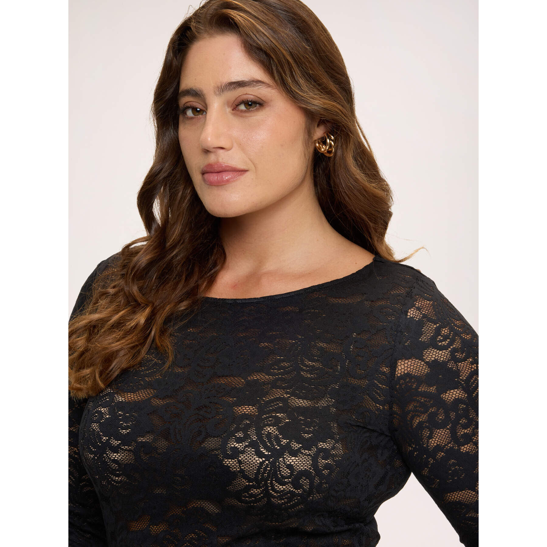 Fiorella Rubino - T-shirt a maniche lunghe in pizzo - Nero