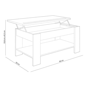 Mesa de centro elevable Agueda Cambria