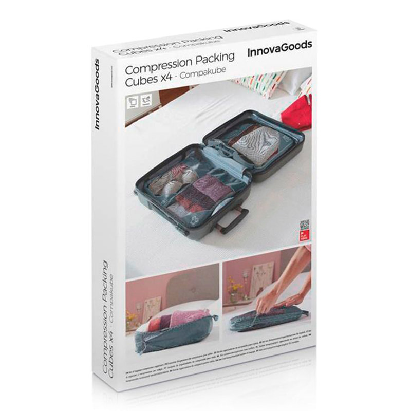 Borse Organizzatrici per valigie Compakube - 4 pezzi - grigio