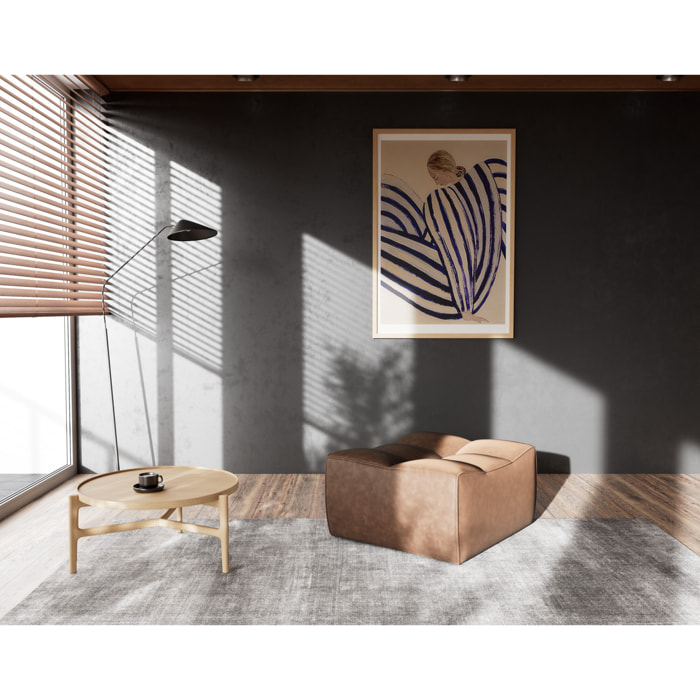 Alya - pouf en simili - Marron