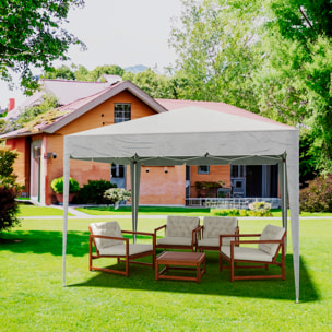 Gazebo Pieghevole Idrorepellente 3 x 3 M Da Giardino 4 Sacche Per Pesi Sacca Trasporto Chiusura Fisarmonica Copertura 160 gr/m² (Grigio)