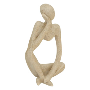 Lot de 3 statues femmes Aby H.11,5cm résine beige