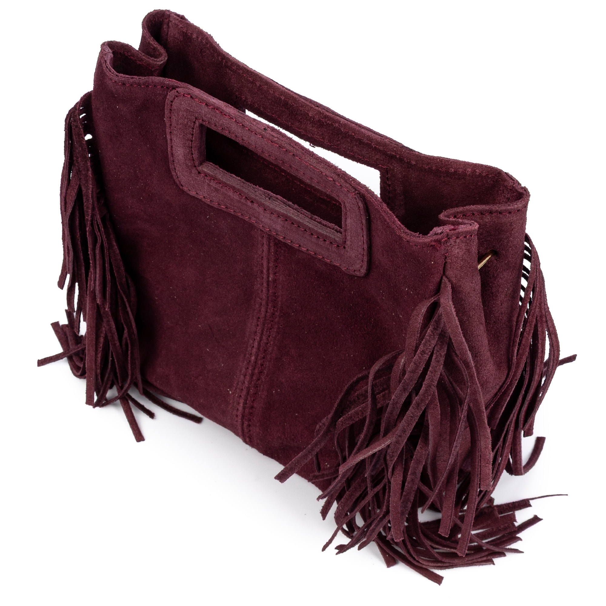 Barbata borsa a tracolla donna. Pelle scamosciata autentica con borchie decorative.