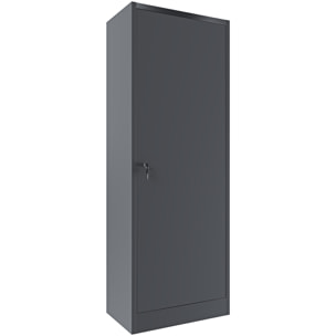 Armadio Portafucili 10 Posti Armadietto Armi Fuciliera In Lamiera Di Acciaio Con Cassetto Tesoretto Con Serratura Doppia Chiave 148x53.5x32 Cm Grigio