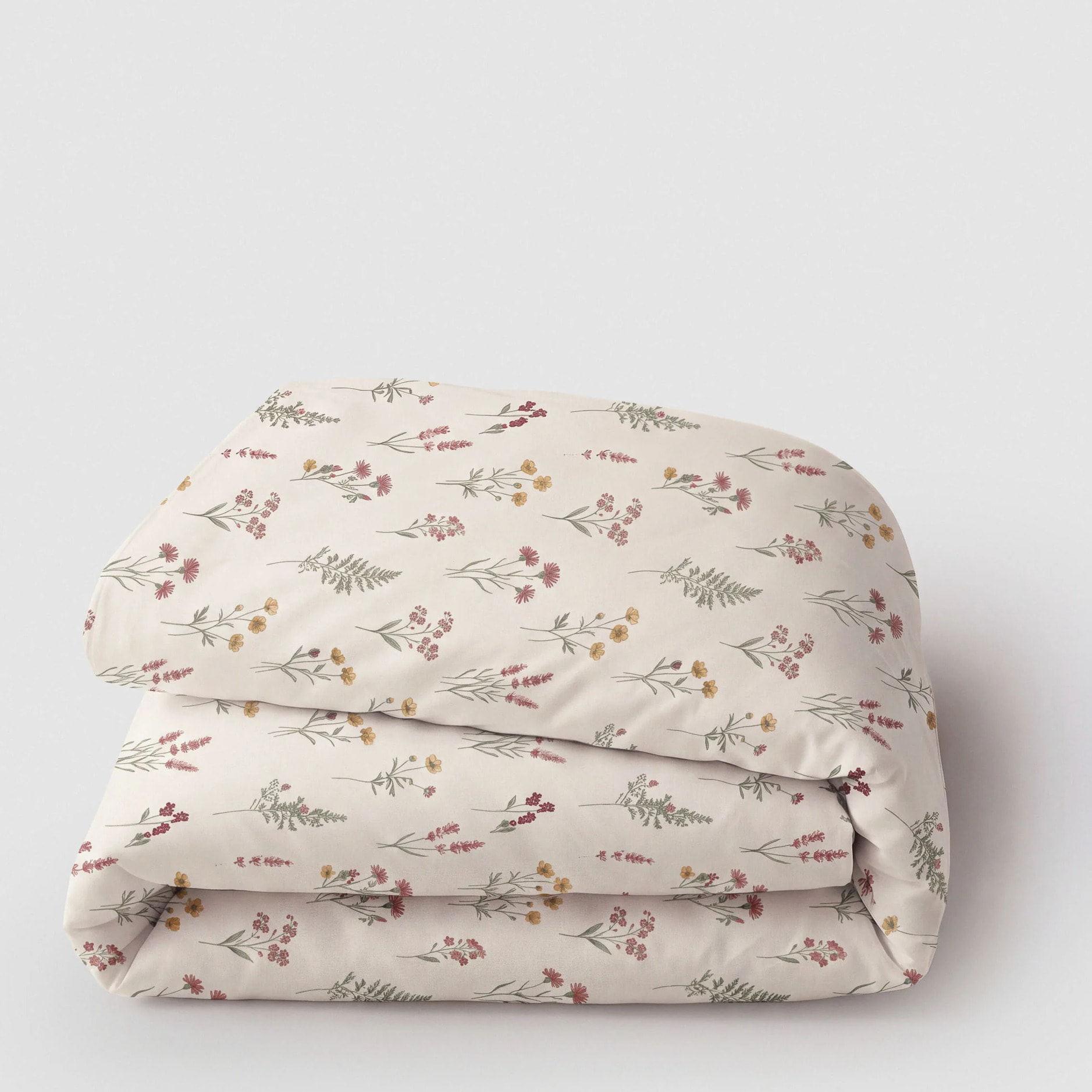 Funda nórdica 100% algodón botanical crema