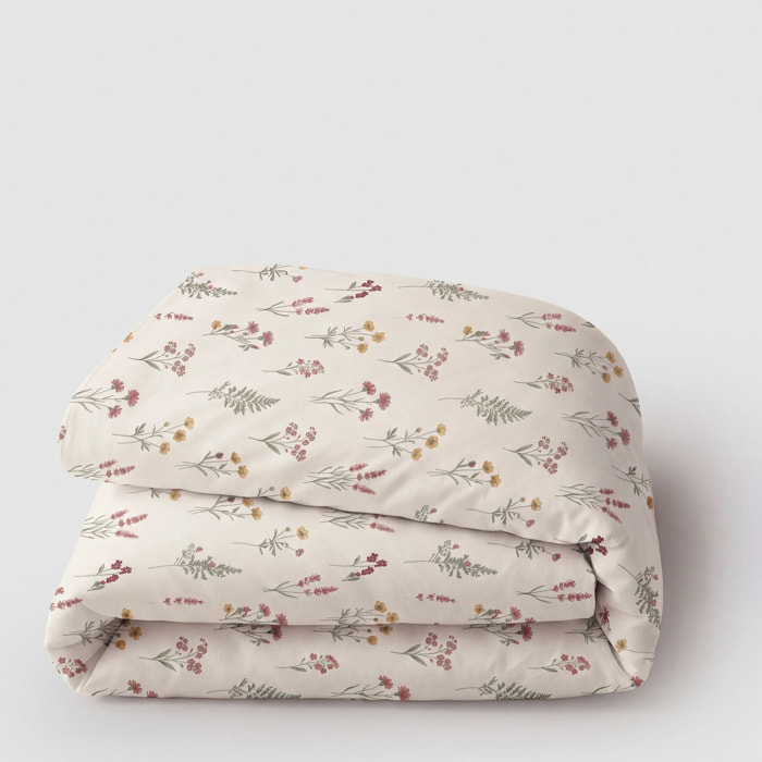 Funda nórdica 100% algodón botanical crema