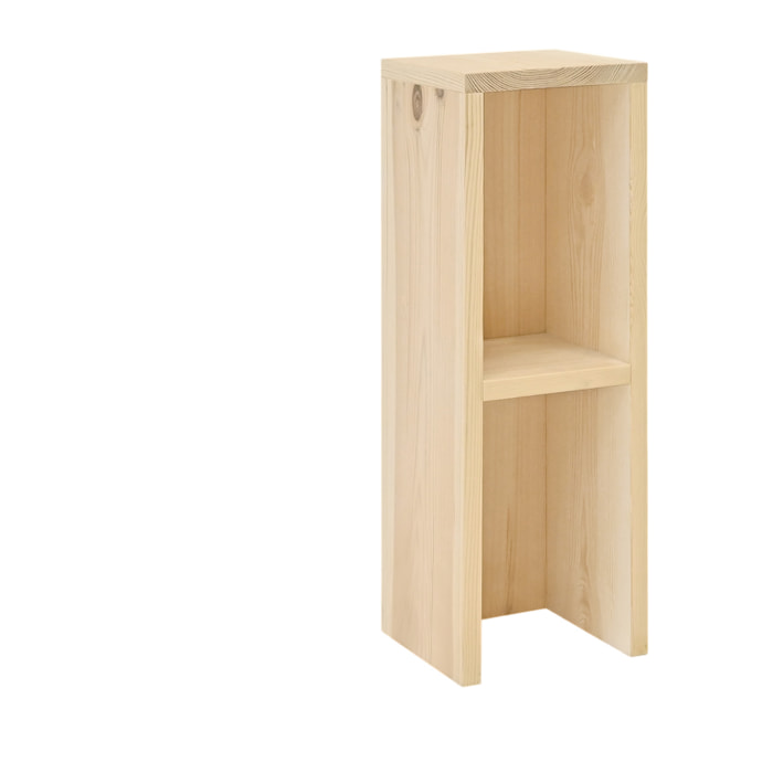 Table de chevet ou table d'appoint en bois massif ton naturel 60x20cm Hauteur: 60 Longueur: 20 Largeur: 20