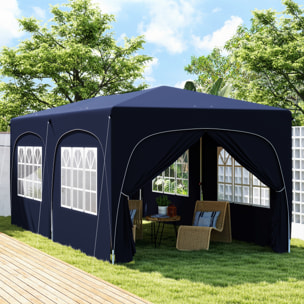 Carpa Plegable Gazebo 6x3 m Cenador Plegable con Altura Ajustable 6 Paredes Laterales Anti-UV y Bolsa de Transporte Pabellón de Jardín para Camping Fiestas