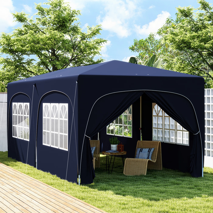 Carpa Plegable Gazebo 6x3 m Cenador Plegable con Altura Ajustable 6 Paredes Laterales Anti-UV y Bolsa de Transporte Pabellón de Jardín para Camping Fiestas