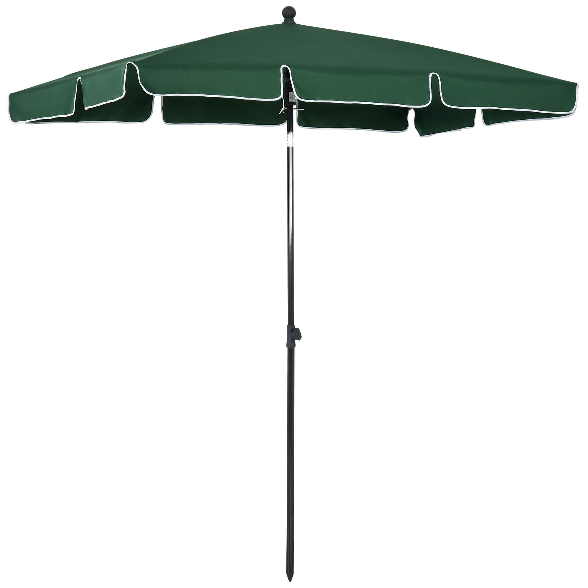Sombrilla Rectangular de Jardín 198x130x240 cm Parasol de Aluminio con Función de Inclinación para Terraza Patio Exterior Verde