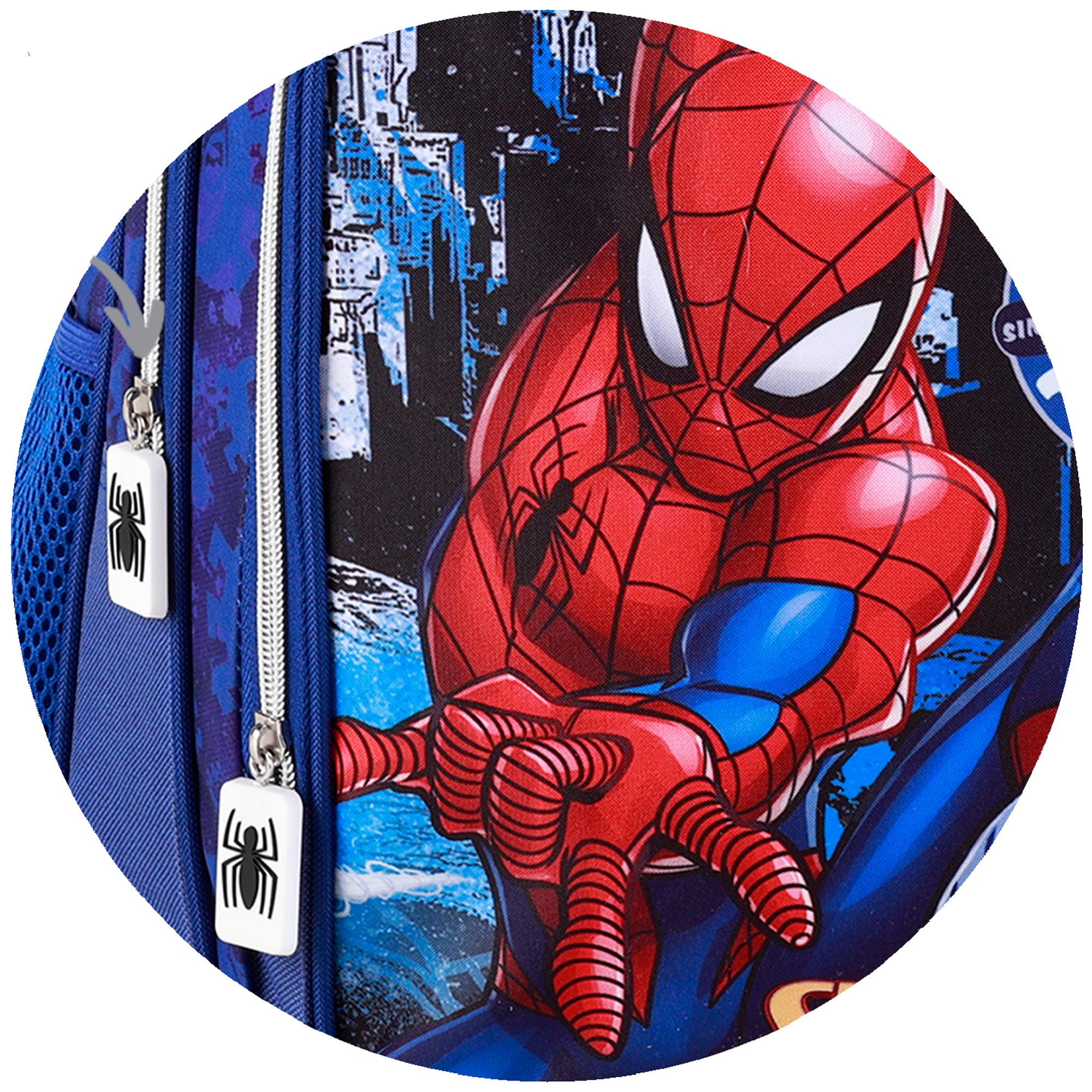 Spiderman mochila primaria doble compartimento, de gran capacidad y adaptable a carro.