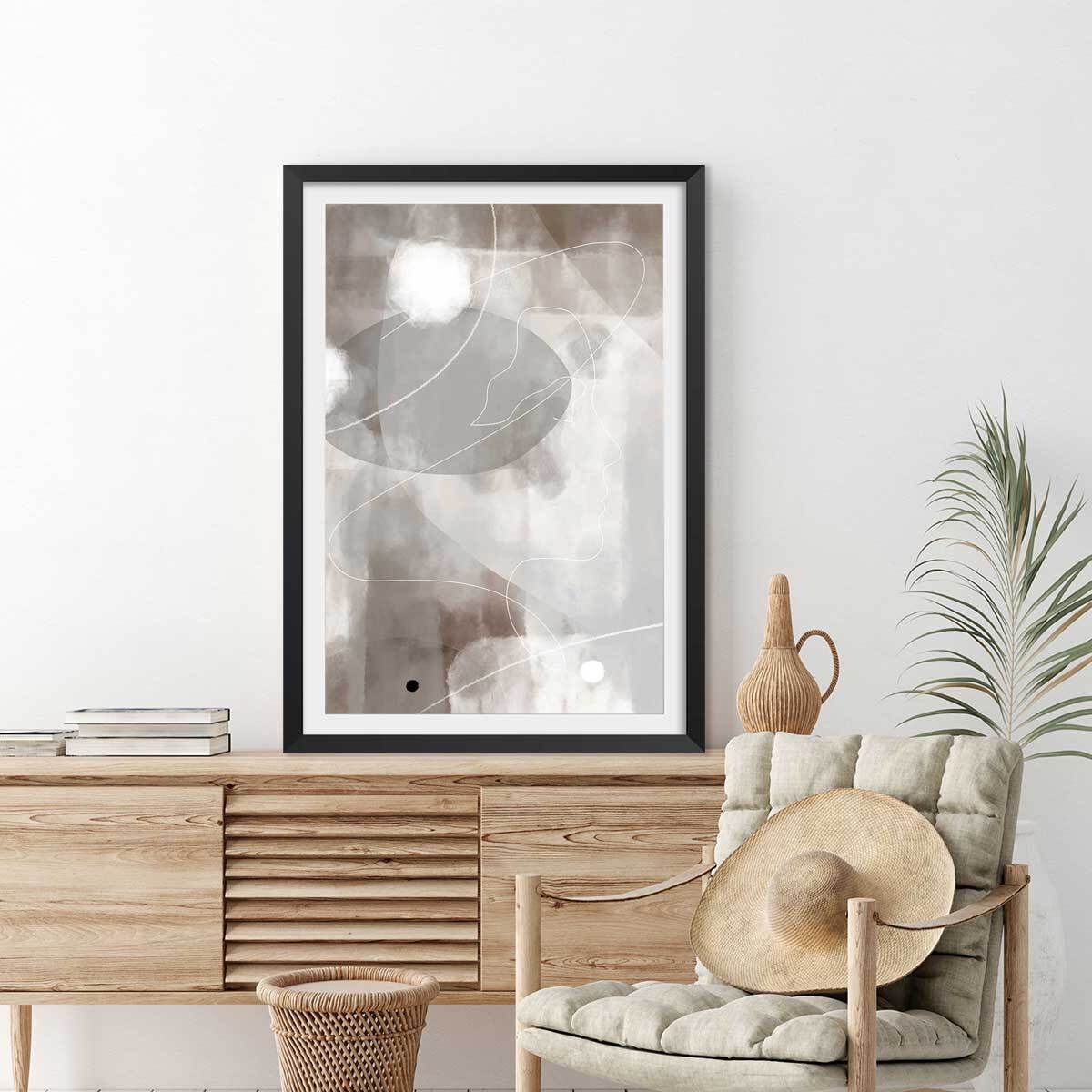 Affiche abstrait et soft line n°2 Affiche sous cadre noir