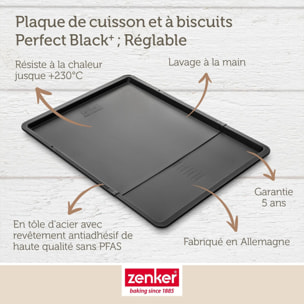 Plaque de cuisson four extensible de 37 à 52 cm Zenker Perfect Black +