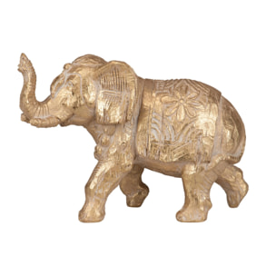 Elefante Resina Dorado 36x15x25 Cm