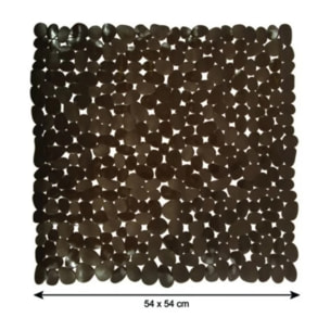 Tapis Fond de douche PVC GALETS 53x53cm Chocolat MSV