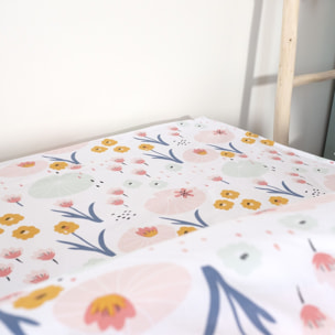 Parure de lit enfant imprimé 100% coton - clara - rose