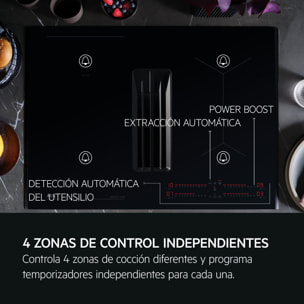 AEG Placa de inducción con campana extractora de 70 cm TCH74B01FB