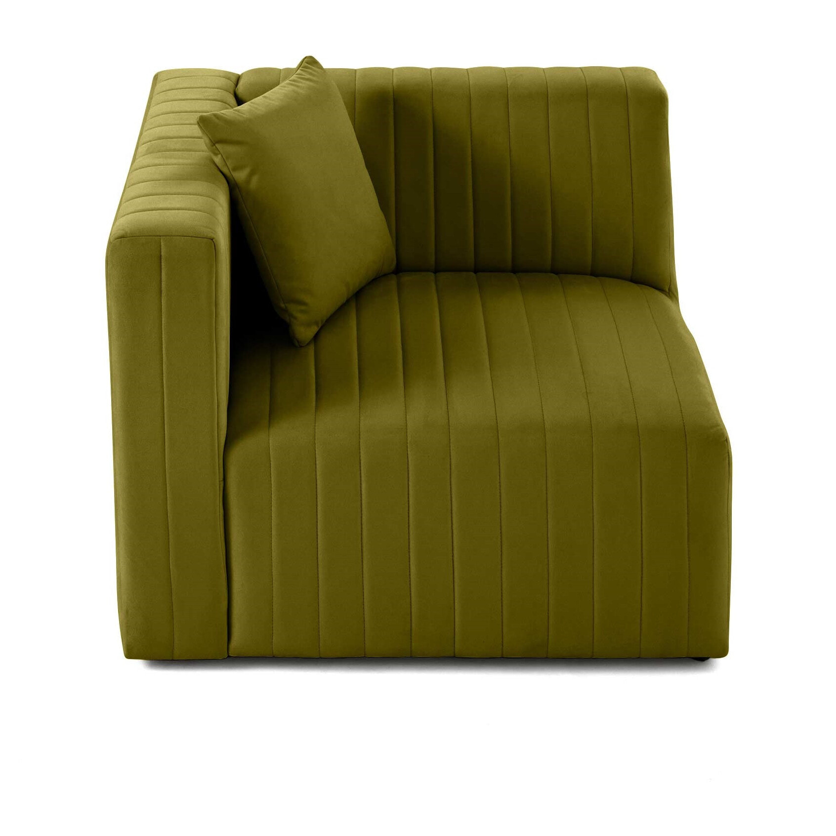 Nova - module d'assise gauche - en velours - Vert Olive