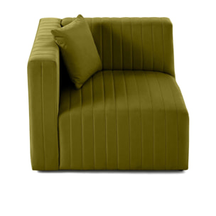 Nova - module d'assise gauche - en velours - Vert Olive