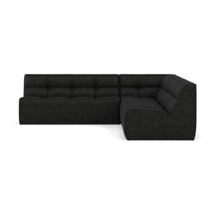 Alya - canapé modulable d'angle réversible 5 places en simili - Noir