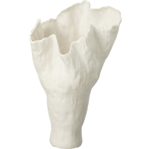 J-Line Vase Corolla Etroit Ceramique Blanc