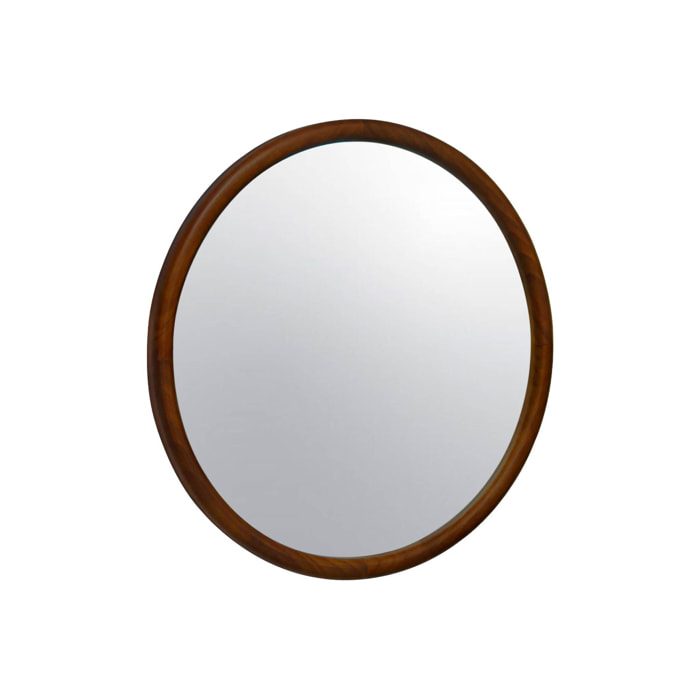 Miroir rond en bois de pin Ø60cm GEORGIA noyer