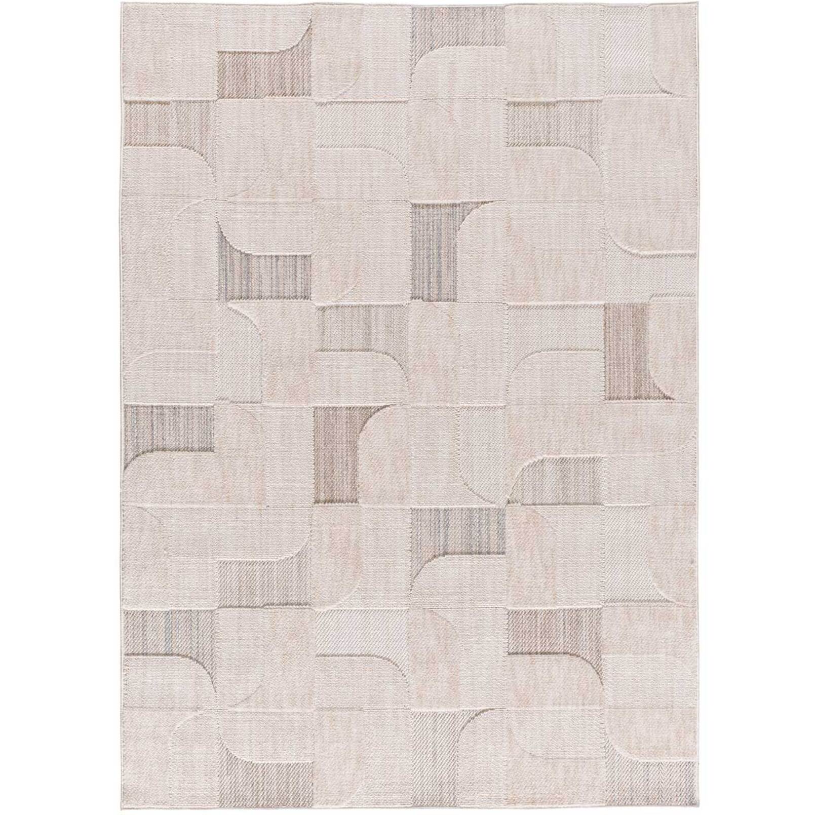 ELEMENT Alfombra en estilo Ã©tnico con relieve de color beige, varias medidas disponibles.