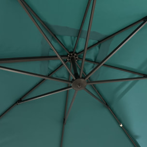 Parasol déporté MOLOKAI carré avec housse - Bleu