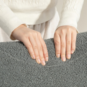 Mecedora de Borreguito Mecedora para Lactancia con Respaldo Acolchado Almohada y Base de Madera de Caucho Carga 120 kg Silla Mecedora para Salón Dormitorio Gris