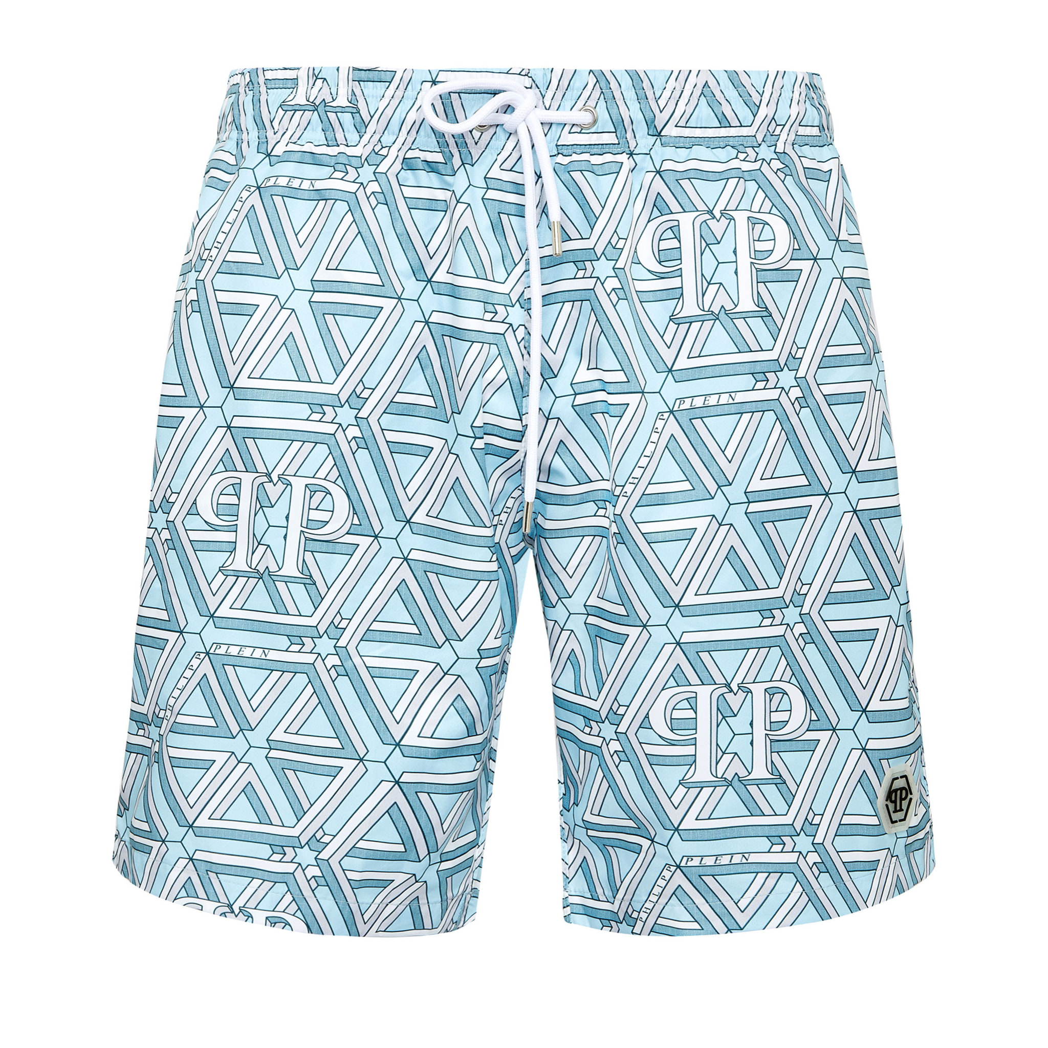 PHILIPP PLEIN Swim Trunks HEXAGON MONOGRAM
