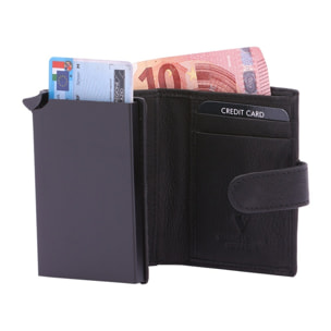 Portafoglio uomo in vera pelle - Modello False - Casual - 7.5 x 10.0 x 2.5 cm