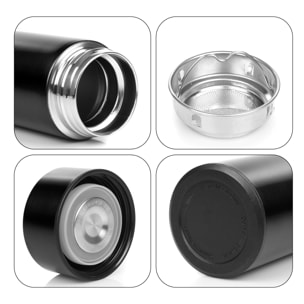 Thermo sportivo da 500ml con indicatore di temperatura intelligente. Bottiglia d'acqua isolata sottovuoto, fino a 12 ore di mantenimento del calore.