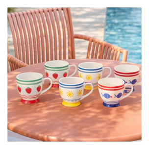 Lot de 6 tasses avec pied, LE PETIT CABANON