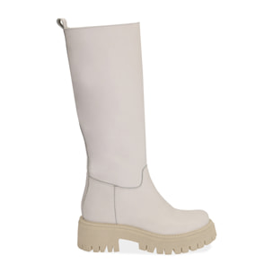 Bota de cuero blanca