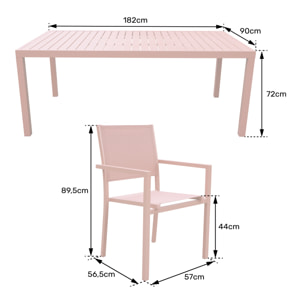 Salon de jardin BARI en textilène vert sauge 8 places - aluminium vert sauge